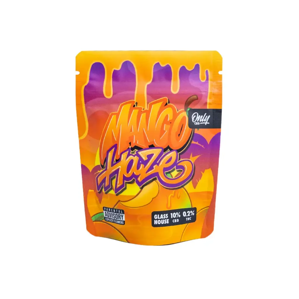 Mango Haze CBD flores Greenhouse con perfil tropical